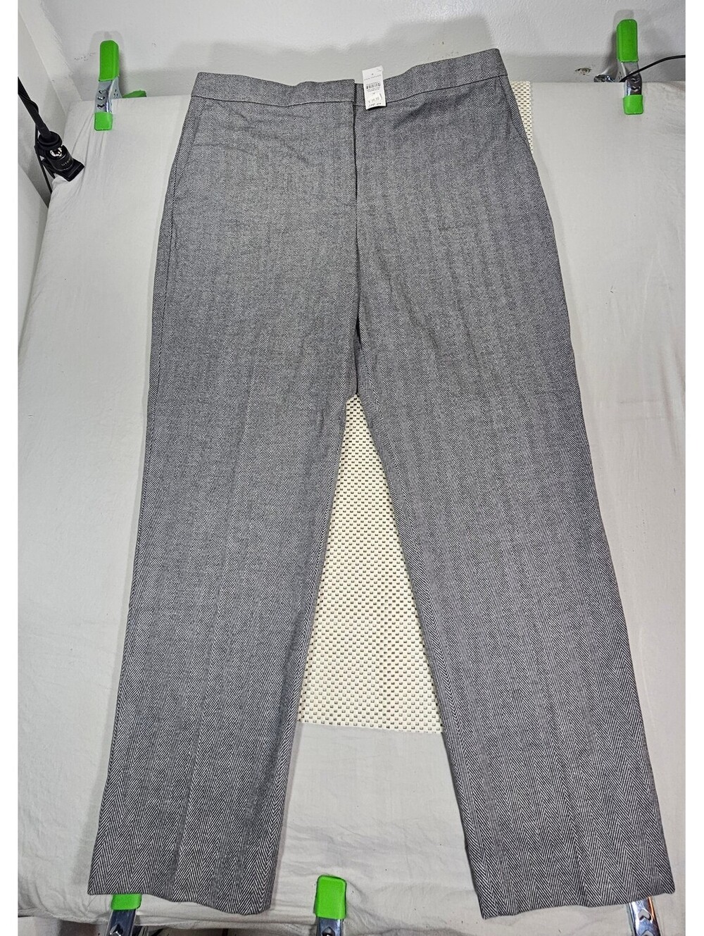 NWT Ann Taylor The Ankle Pants 16 Gray Herringbone High Rise Slim